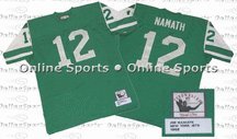 Joe Namath 1968 New York Jets #12 Dark Authentic Throwback Mitchell and Ness NFL Football Jersey (Kelly Green)