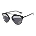Guoxuan Women's Metal Frame Plastic Leg Cat Style Mirror Sunglasses