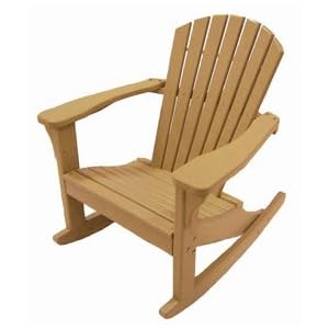 Adirondack Rocking Chair, All Weather Poly Lumber (Color-Camel) by 
