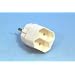 Doppelsteckdose, 2 Fach Steckdose, Adapter, Schuko-Stecker, mit 2 Euro-Steckdosen, F-20854