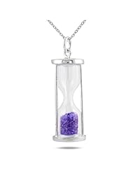 Amethyst Time in a Bottle Pendant in .925 Sterling Silver