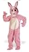 Pink Easter Bunny Suit with Mascot Head Adult Costume Size Large