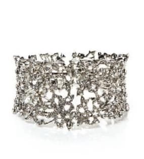 Designsix Diamante & Crystal Cuff Bangle Silver coloured Bracelet Women's Accessory gift