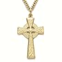 14K Gold Filled 1 1/8" Engraved Celtic Knot Cross Necklace on 24" Chain