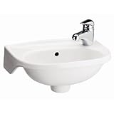 Barclay 4-551WH Tina Wall Hung Lavatory, Right Hole With Hangers, White