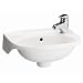 Barclay 4-551WH Tina Wall Hung Lavatory, Right Hole With Hangers, White