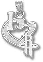 Houston Rockets Solid Sterling Silver ''I Heart'' Logo 3/4'' Pendant