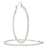 Round Single Fluted Diamond Hoop Earrings 1.90cttw