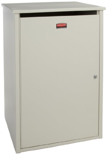 Rubbermaid Commercial Metal 36-Gallon Trash Can with Confidential Document Bag, Rectangular, 20.75