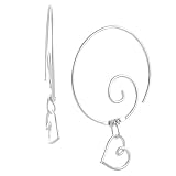 Sterling Silver Heart Hoop Earrings