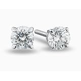 1/4CT White Diamond Stud Earrings in 14k White Gold