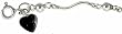 Sterling Silver Anklet w/ Hearts and Beads