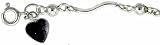 Sterling Silver Anklet with Hearts and Beads