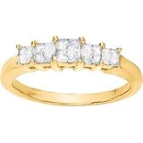 14K White Gold Created Moissanite Anniversary Band Ring