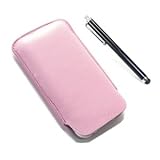 Cosmos Pink Soft Genuine Lamb Leather Grain Case Cover Skin + Black Stylus/ ....