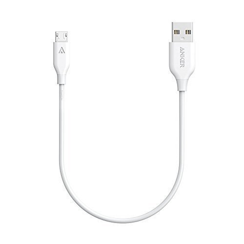 Anker PowerLine Micro USB (1ft) - Durable Charging Cable, with Kevlar Fiber and 10000+ Bend Lifespan for Samsung, Nexus, LG, Motorola, Android Smartphones and More (white)