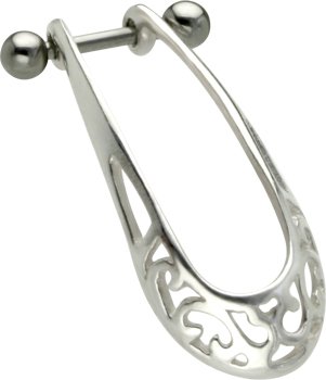 SOLID 14K White Gold CELTIC DESIGN Helix Shield 