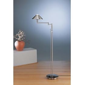 Holtkoetter Satin Nickel Finish Swing Arm Floor Lamp