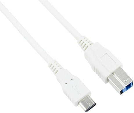 [USB 3.1 Type C] TOTMC 3.3ft/1m Reversible Design Hi-speed Micro USB 3.1 Type C Male to Standard Type B USB 3.0 Male Data Cable for Apple New Macbook 12 Inch, Nokia N1, Tablet, Mobile Phone and Other Type-C Supported Devices (3.3ft/1m)-White