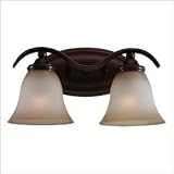 Sea Gull Lighting 44360-829 Rialto Two-Light Vanity, Russet Bronze Finish with Ginger Glass
