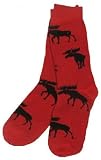 Hatley Moose on Red Adult Socks (comes in pack of 3) Size One Size