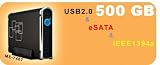 500GB Western Digital 7200rpm 16MB im ME740T SuperCombo USB+FireWire+eSATA