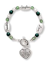 Clearly Charming Friendship, Laughter, Love, Irish Silver & Crystal Expressively Yours Bracelet