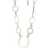 16 Inch Gold Multi Cubic Zirconia CIRCULAR LINK Necklace