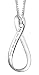 Sterling Silver "Do Not Follow Where The Path May Lead" Figure-Eight Pendant, 18"