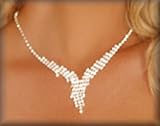 Rhinestone Dangle Necklace.