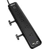 Tripp Lite 6 Outlet Surge Protector Power Strip Clamp Mount 6ft Cord 2100 Joules Dual USB LIFETIME WARRANTY & $40K INSURANCE (TLP606DMUSB)