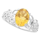 14K White Gold Citrine Ring