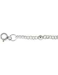 Sterling Silver Charm Rolo Bracelet w/ Beads