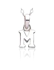 Jo For Girls sterling Silver Letter M Pendant on a 14 Inch Chain