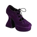 WITCH-130, 4 1/2' Cone Heel laceup Blk Velvet Shoe