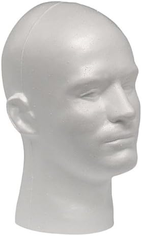 Giell Styrofoam Foam Mannequin Wig Head Display Male White