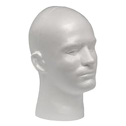Best Price Case Pack of 8 Giell Styrofoam Foam Mannequin Wig Head Display Male White