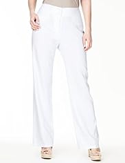 Plus Linen Blend Straight Leg Trousers