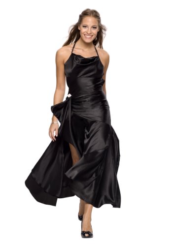 Satin Abendkleid , Cocktailkleid, Partykleid, Kleid, Farbe schwarz, Gr.38