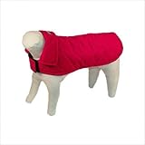 IMAGE OF Quilted Nylon Dog Jacket in Red Size: 12