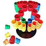 Magz Cup Up 50 Building Set Consisting of a Base in Black and 49 Cups in 5 Colors