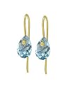 Gold Overlay Sterling Silver 8x5mm Pear-Shaped Briolette Blue Topaz Earrings