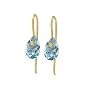 Gold Overlay Sterling Silver 8x5mm Pear-Shaped Briolette Blue Topaz Earrings