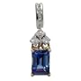 14K Yellow Gold Tanzanite and Diamond Pendant
