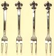 Decorative Fleur De Lis Mini Fork Set / 4