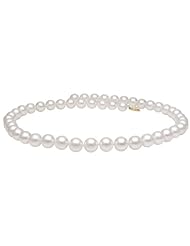 PremiumPearl 6-6.5mm White Cultured Akoya Saltwater Pearl Necklace