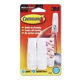 Hooks, adhesive, removable, reusable, medium, white, 2-pack MMM17001