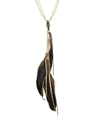 Jewelry: Presh Gold-Tone Multi-Chain and Feather Lariat Style Necklace - Presh