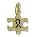 Autism Awareness Puzzle Ribbon Gold-plated Charm