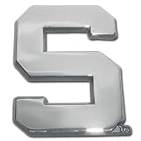 Michigan State University Block S Logo NCAA College Chrome Plated Premium Metal Car... by Elektroplate